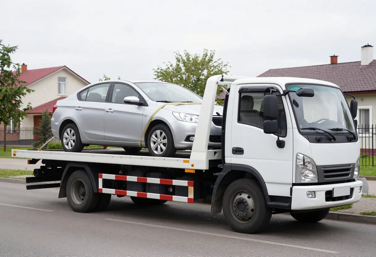 Наш эвакуатор с погруженным автомобилем